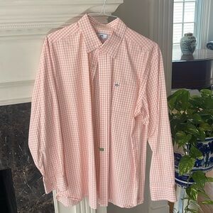 Southern Tide orange plaid button down